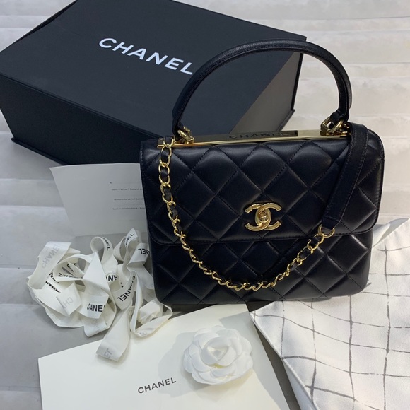 CHANEL Handbags - Chanel small flap bag with top handle